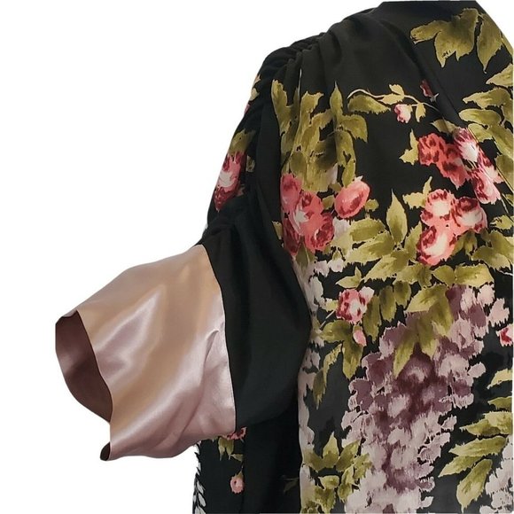 Victoria Secret Kaftan‎ Mumu Floral Black Purple - Picture 4 of 8